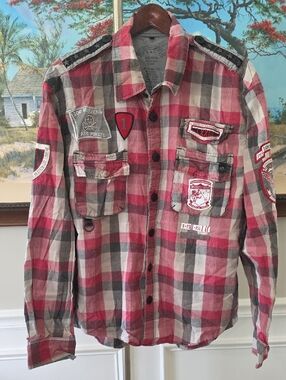 Pepe Jeans Pale Gray Shirt with Red Trim
